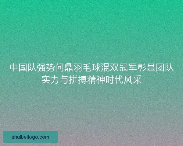 中国队强势问鼎羽毛球混双冠军彰显团队实力与拼搏精神时代风采